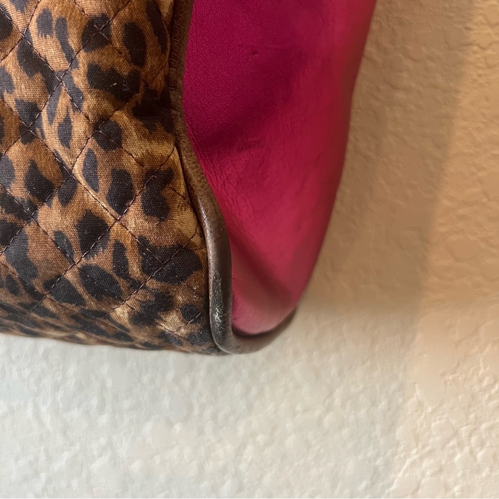 Consuela Leopard Print Tote with Pink Metallic Sides - Picture 10 of 16